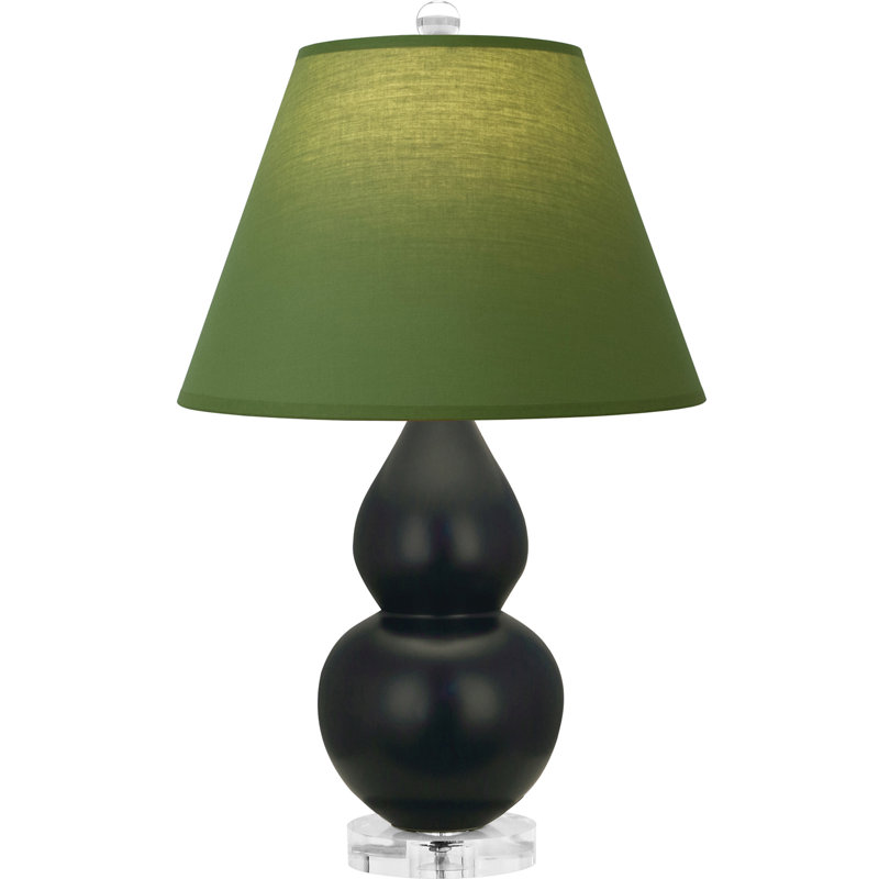 Small Double Gourd Accent Lamp, Black, Tea Green/Taupe
