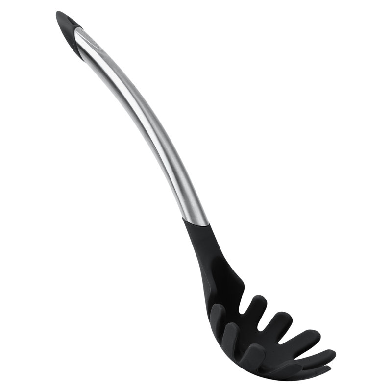 Cuisipro Silicone Spaghetti Spoon, Black, Heat and Stain Resistant, Dishwasher Safe, 31cm, Black