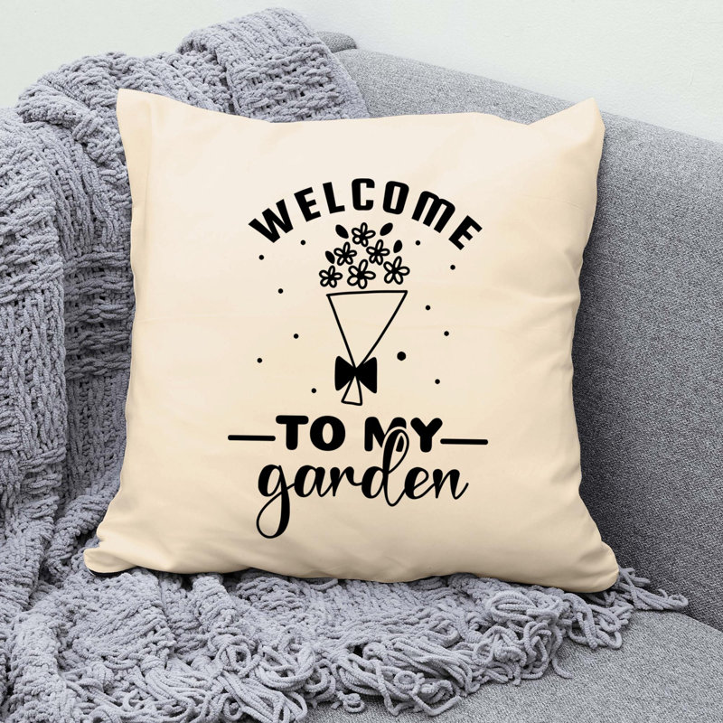 Citation amusante «Garden Lover» 1038 - Coussin décoratif inclus, H 18 po x l 18 po
