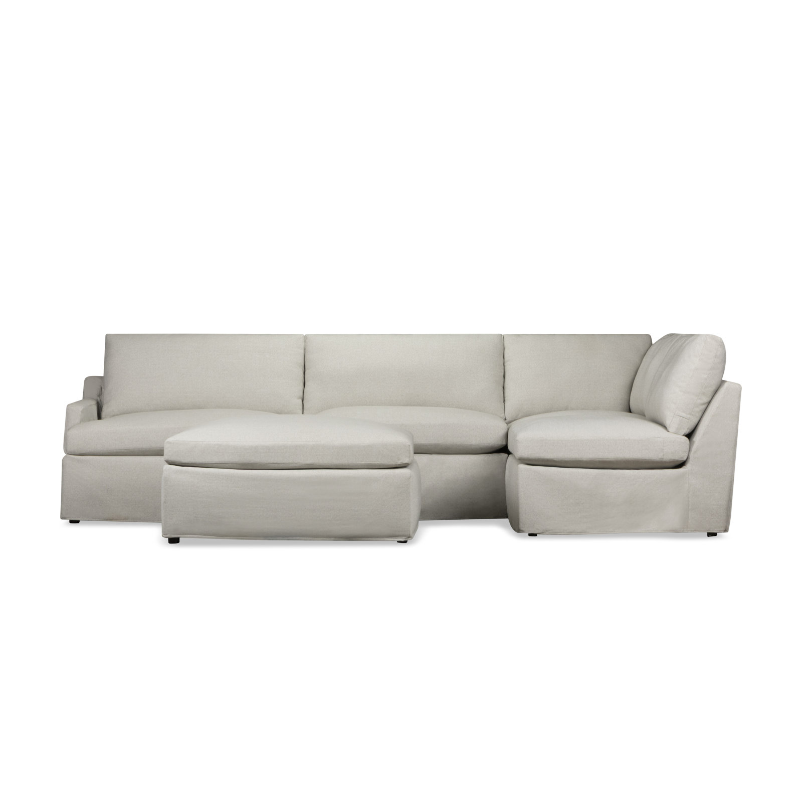 Wrenley 4-Piece Sectional, Right Hand Facing, Macarena Light Gray Canvas