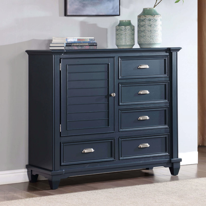 Mobilier de chambre à coucher de style transitionnel avec finition bleu ardoise 1pc