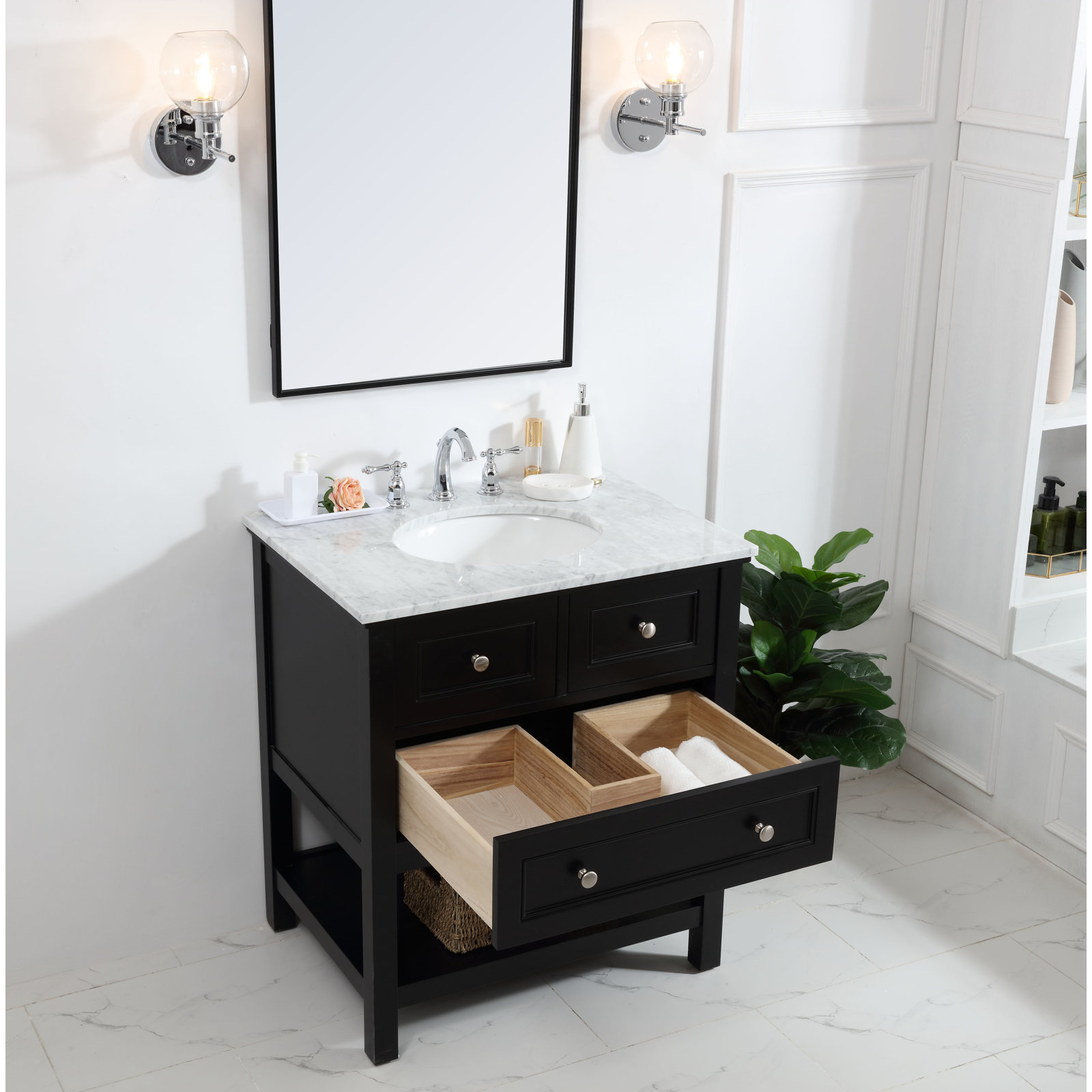 Bonsai 30'' Single Bathroom Vanity, Black