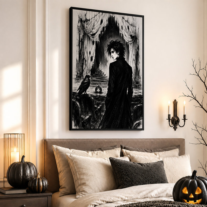 Art mural sur toile noir et blanc, H 18 po x l 12 po