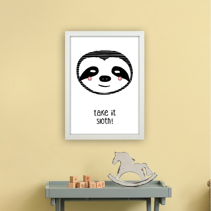 Sloth by Miniofmine - Print, Brown Framed, 46cm H x 34cm W x 3cm D