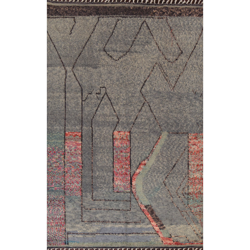 Moroccan Hand Knotted Wool Oriental Rug