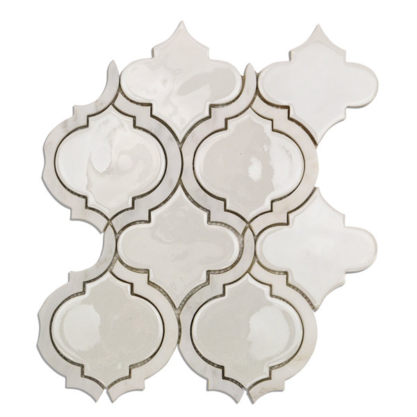 Divine Arabesque Glacier White 10 in. x 12 in. Glazed Ceramic Mosaic Tile (0.80 Sq. Ft. / Sheet) Divine Arabesque Glacier White 10 in. x 12 in. Glazed Ceramic Mosaic Tile (0.80 Sq. Ft. / Sheet)