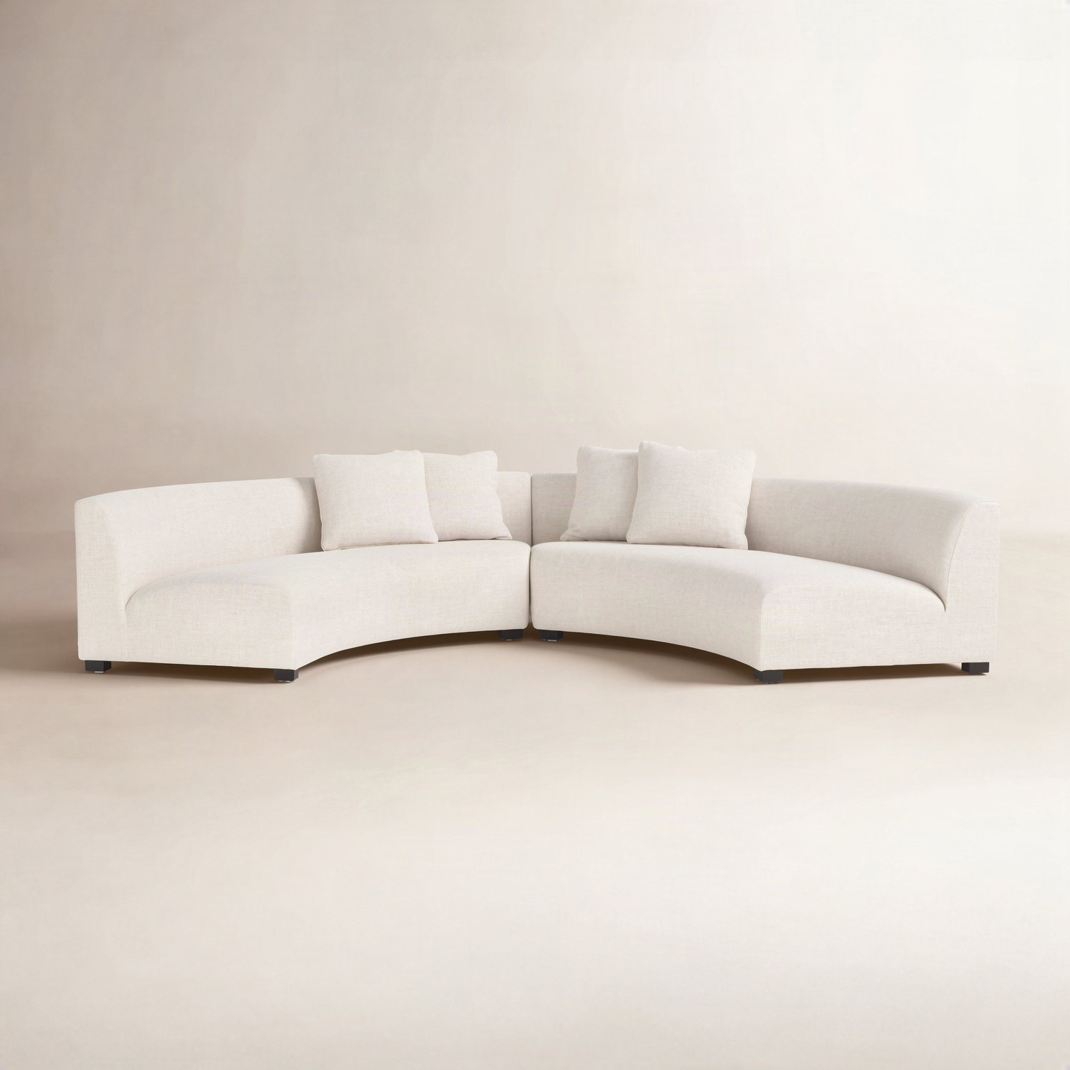 Fremont Modular Upholstered Sectional, Dover Crescent White Rayon / Viscose