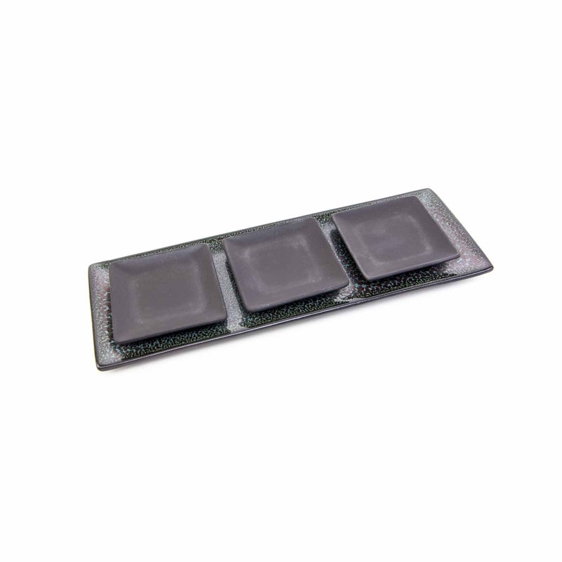 Ensemble de service à condiments 4 pièces Roshell, Noir mat