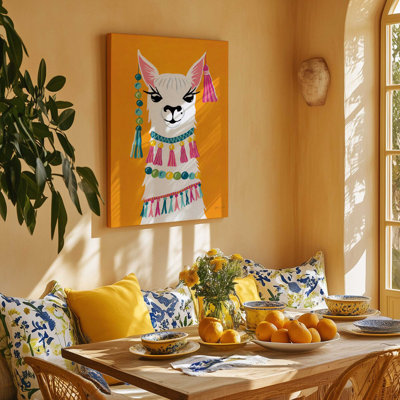Lama animé, toile tendue