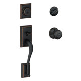 Addison Handleset with Single Cylinder Deadbolt and Georgian Door Knob and Rosette