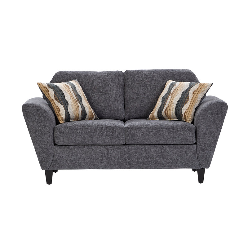 Causeuse Hughes Furniture 23500, Flair Boulder, Polyester Flair Boulder