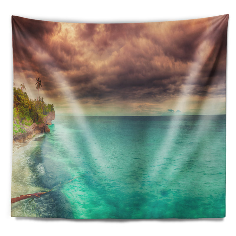 Tapisserie de vue panoramique seascape green, H 78 po x l 92 po