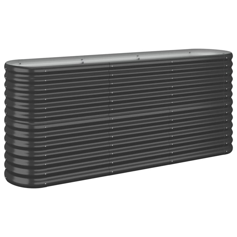 Anmar 11 ft x 1.5 ft Powder-Coated Steel Raised Garden Bed, Anthracite, 26.77" H x 59.84" W x 15.75" D