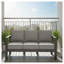 Canapé de patio 75 po 3 places toutes saisons en métal avec coussins gris épais et structure grise-1575903559