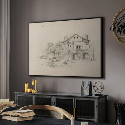 Croquis rétro LXIV - reproduction de cadre flottant sur toile