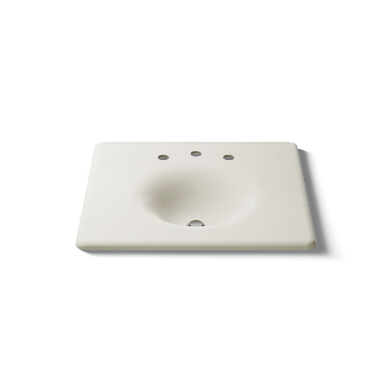 Iron Impressions 26" Single Bathroom Vanity Top, Biscuit, 8'' Widespread, Biscuit