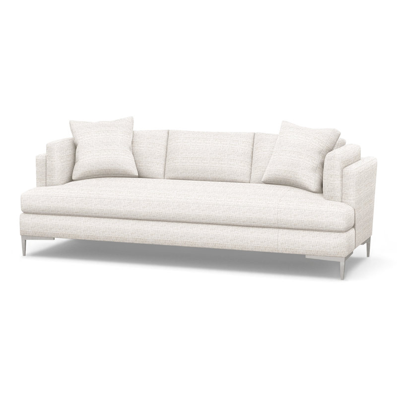Aiden Upholstered 90.5'' Sofa, Polished Stainless, Perigold Ice Breaker Polar