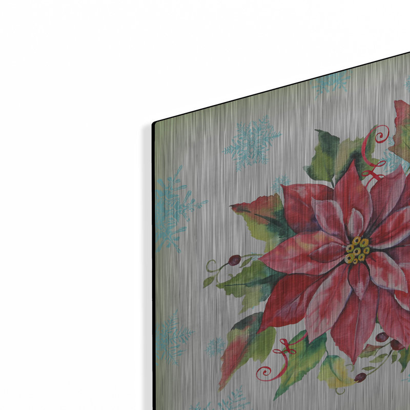  «Holiday Celebration E» par Jean Plout, art mural en métal, 12 po x 12 po, 12 po x 12 po
