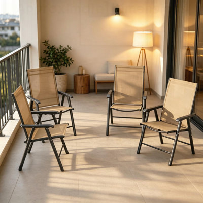 Chaises de jardin pliantes, sièges d'extérieur empilables et durables pour le patio, la terrasse ou la pelouse