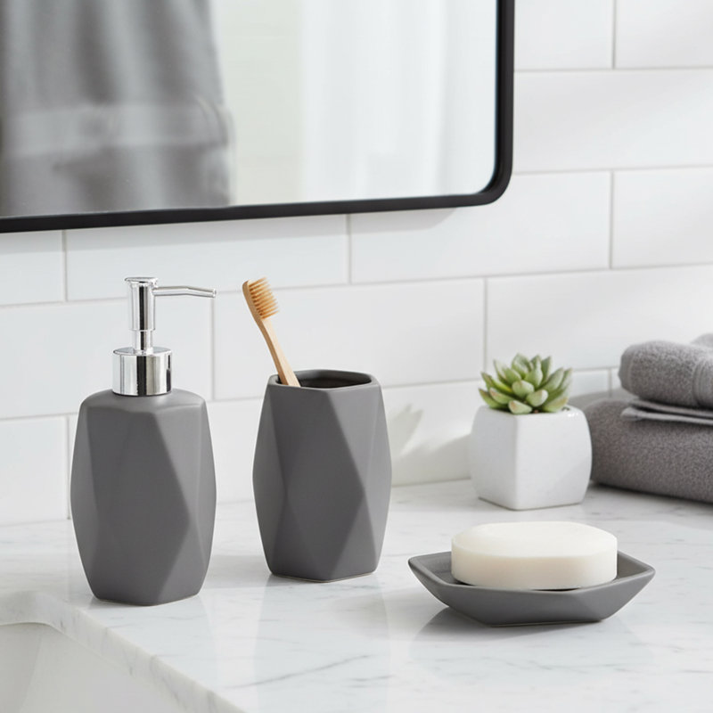Diamond Shape Hand Soap Dispenser, Gray