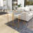 Blaine Wooden Nesting Tray Top Geometric Side End White Accent Table with Gold Metal Legs Set-544914311
