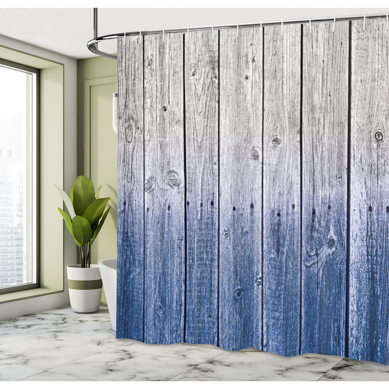 Shower Curtain with Hooks Included, 69"H x 70"W, Dark Blue
