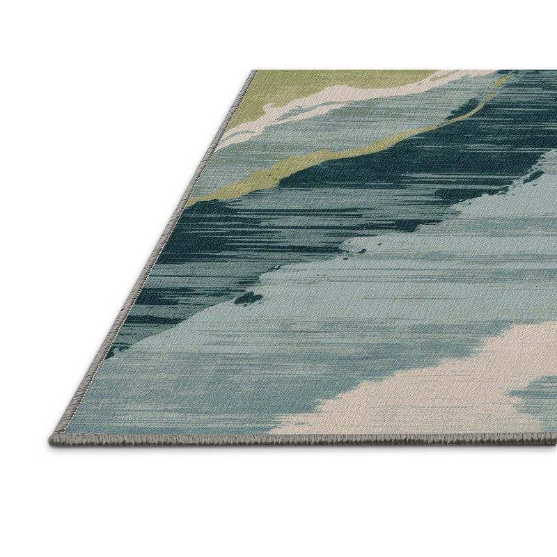 Tapis aquarelle lavable à la machine, Rectangulaire 3 pi x 5 pi