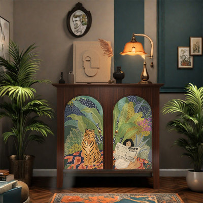 Walnut Decorative Cabinet with Storage