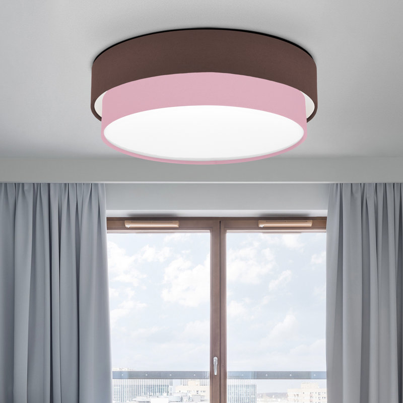 Elanaz Flush Mount, Brown, Light Pink
