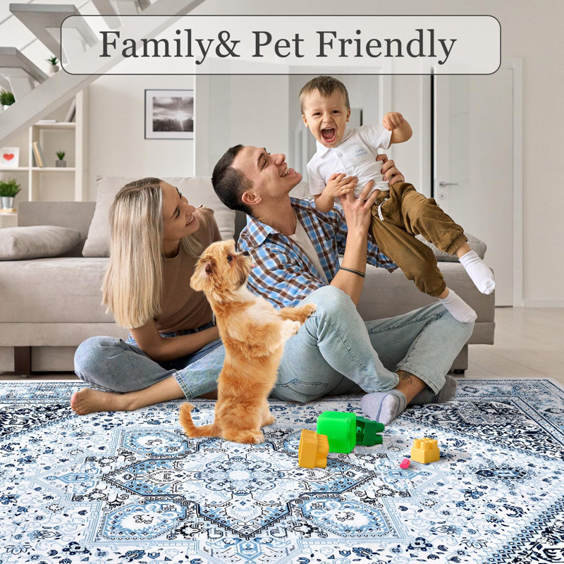 Area Rug, Blue, Rectangle 120 x 170 cm