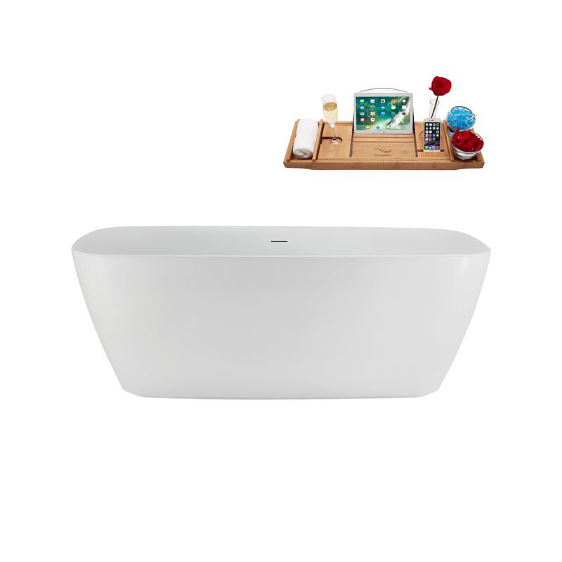 Baignoire autoportante 59 "avec drain Streamline, Bronze huilé mat