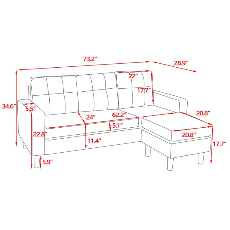 Ebern Designs Keilan Upholstered Sectional | Wayfair