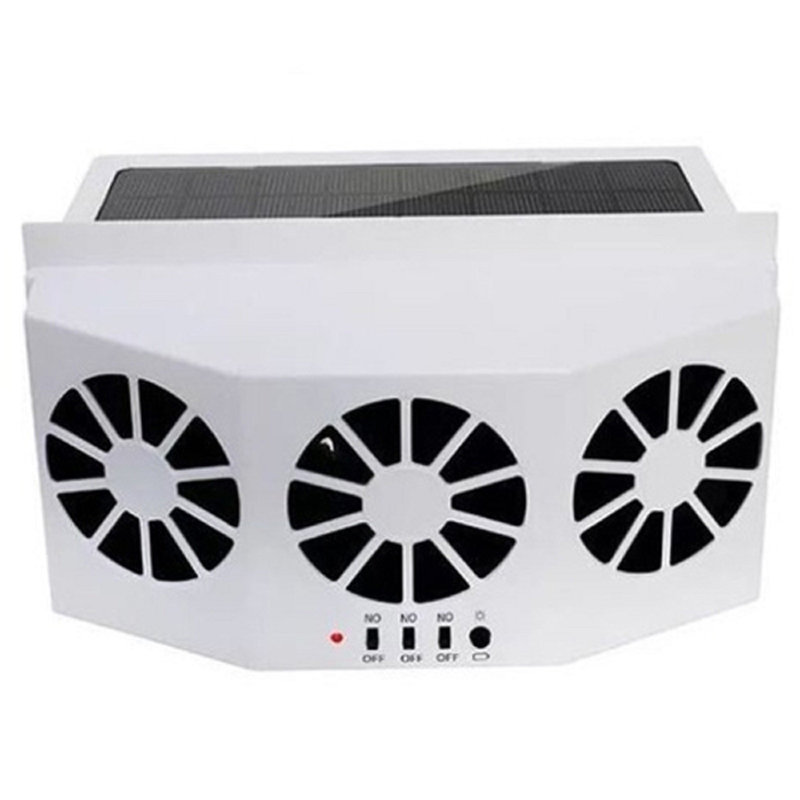 Kondieu Ventilateur de voiture à ventilateur solaire, Blanc
