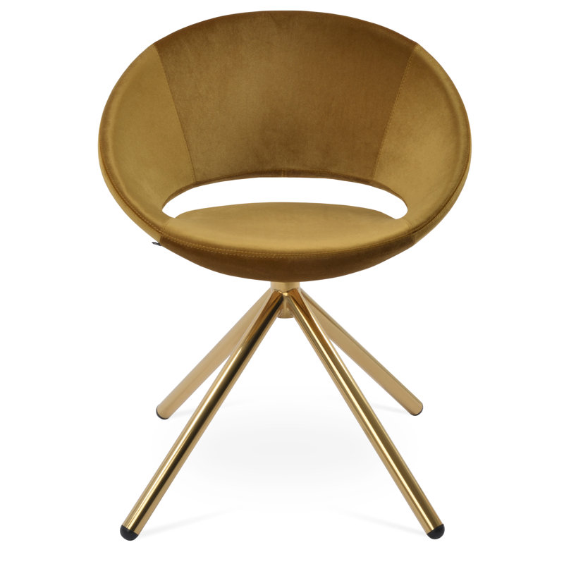Fauteuil pivotant Crescent, Or doré, Or