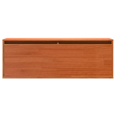  Wall Cabinet Wax Brown 100 X 30 X 35 Cm Solid Pine Wood
