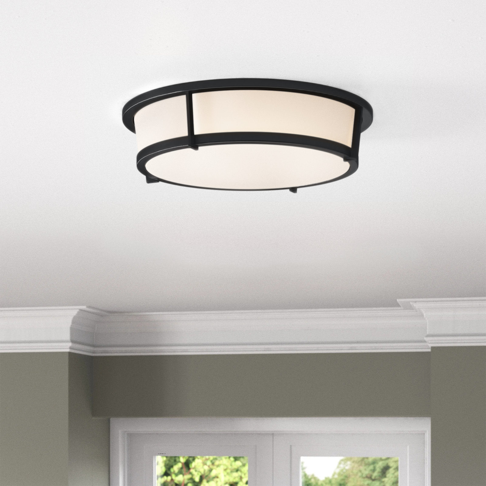 Briella 2 Light Acrylic Flush Mount, Black