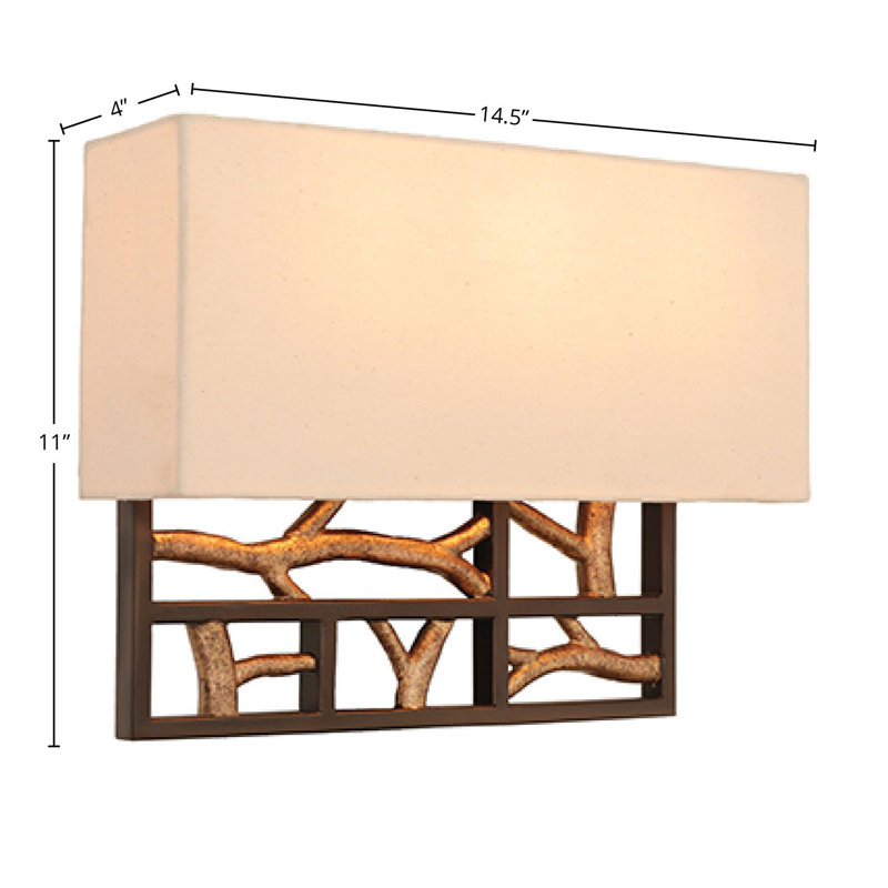 Applique murale Hudson bronze antique avec éclairage doré Kalco 3 LT