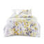 Literie pour lit simple TG avec édredon - imprimé feuilles jaunes et grises, tissu en microfibre, édredon rembourré, poches latérales pour drap-housse pour le rangement, draps imprimés lavables à la machine, microfibre ultra douce,-128737987