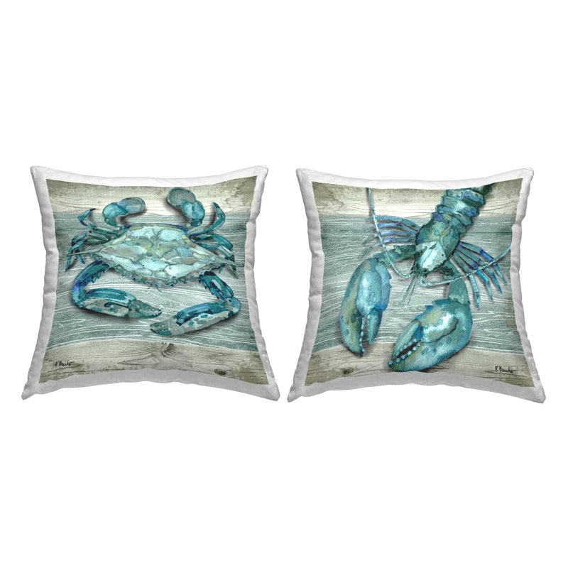 Ensemble 2 pièces de housse de coussin décoratif carré en polyester par Paul Brent
