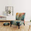 Mid-Century Sunburst Serenade I - Fauteuil de chambre rembourré de style Mid-Century moderne, fauteuil d'appoint abstrait Mid-Century