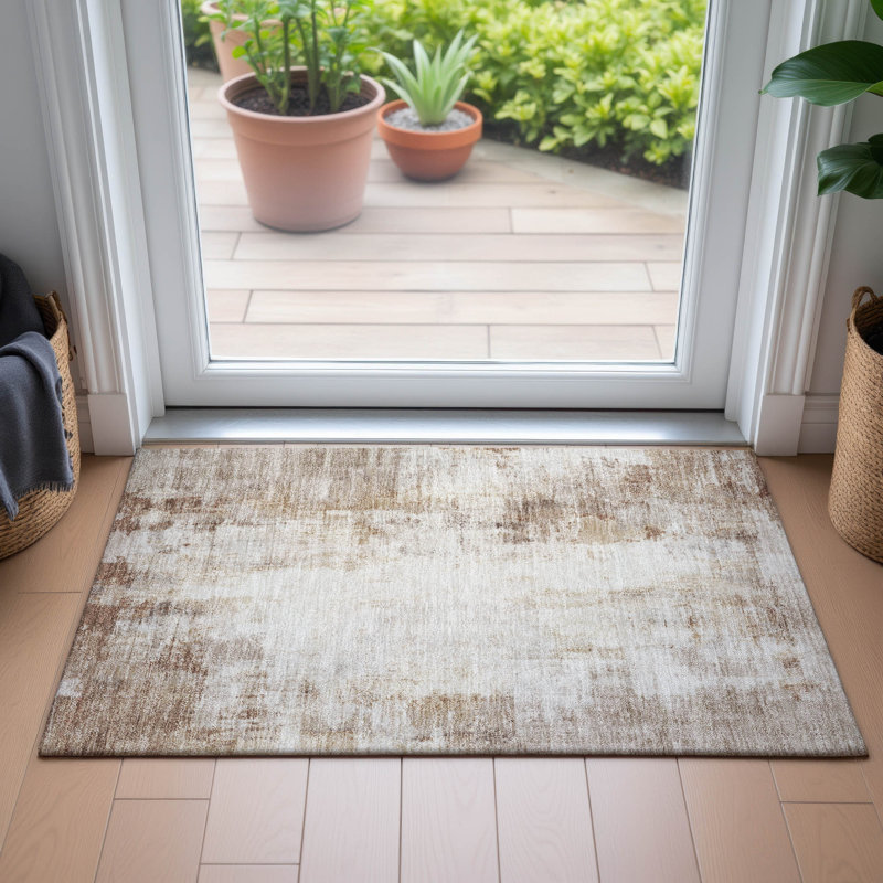 Tapis moderne lavable à la machine intérieur / extérieur Eva ACN2171, Rectangle 1'8" x 2'6"