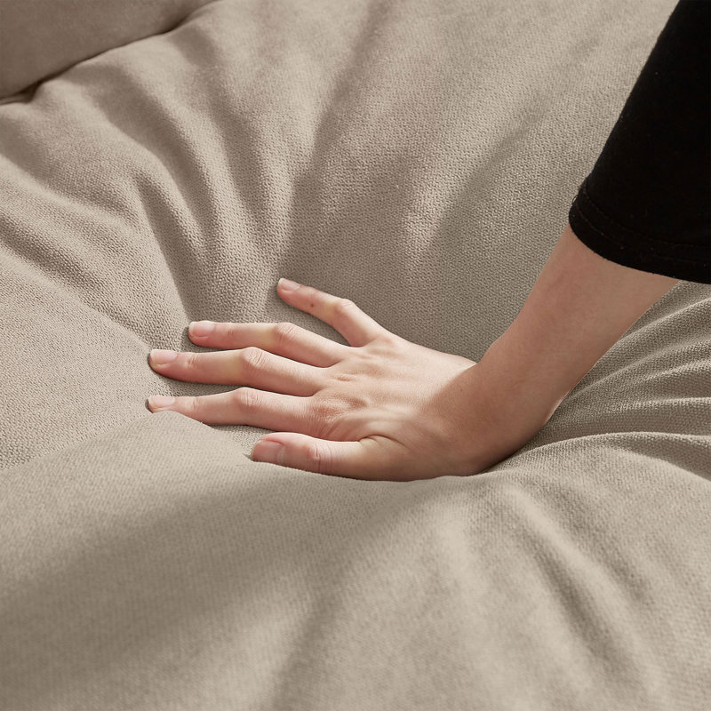 Canapé à accoudoirs coussinés 82,28 po Louen, Beige