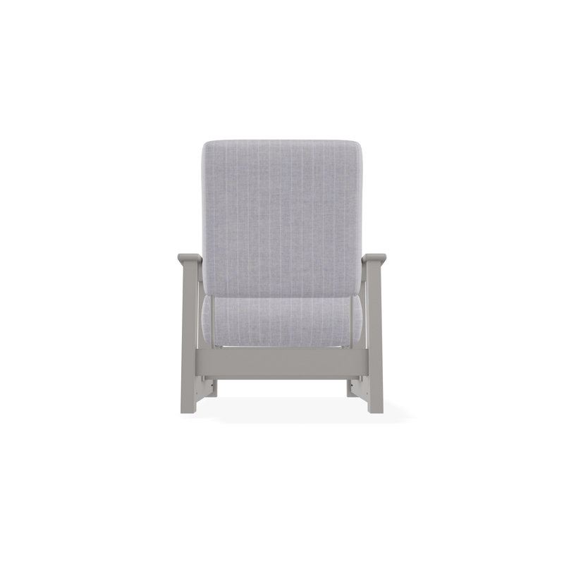 Leeward Marine Grade Polymer Deep Seating Cushion Arm Chair with Hidden Motion, Warm Gray, Charter Silk