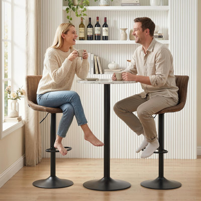 Kait Swivel Yes Bar Stool with Steel Frame