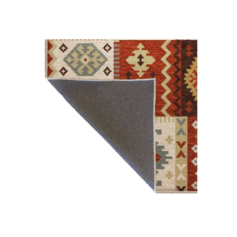 Tapis lavable à la machine à motif géométrique motif géométrique brun à motif de losanges