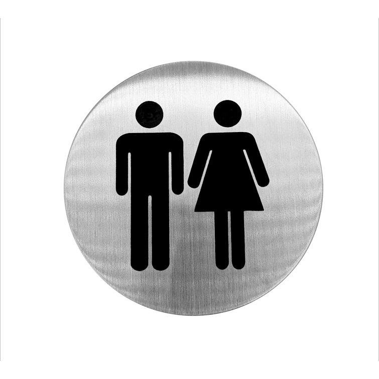 Round Restoom Door Sign by Linnea