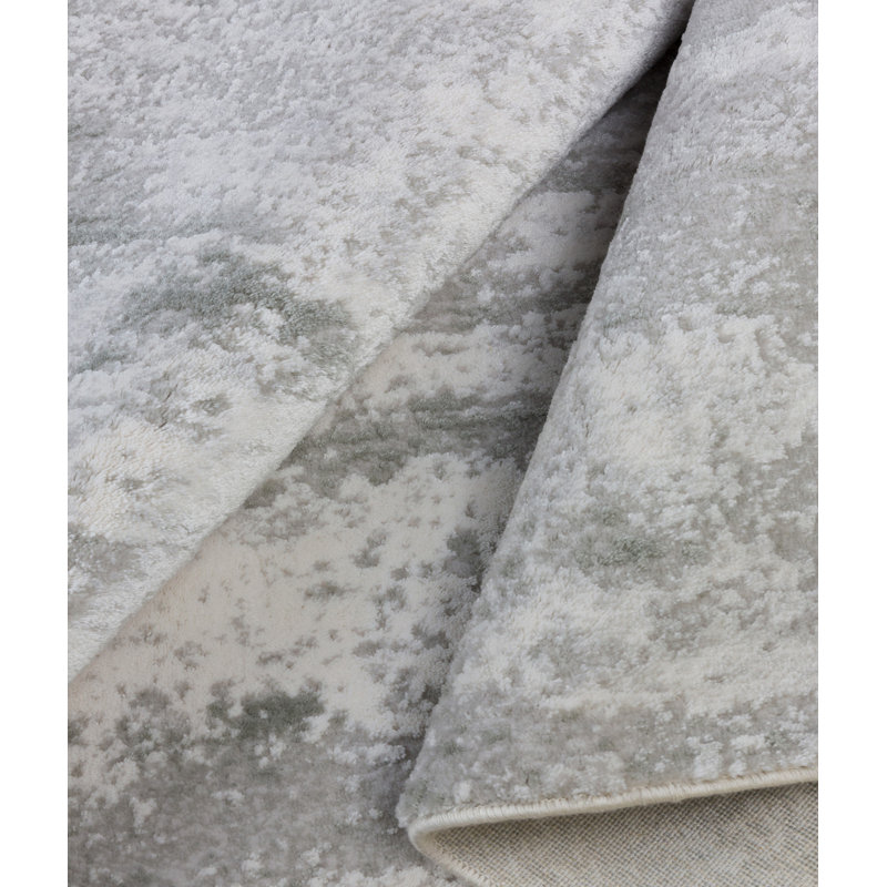Tapis rectangulaire gris en acrylique tissé à la machine Muttontown, Rectangle 6 pi 7 po x 9 pi 6 po