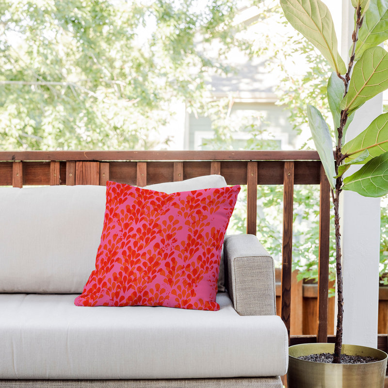 Bright Happiness Outdoor Throw Pillow, 18" x 18"