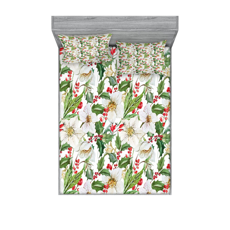 Multicolore drap-housse et coussin décoratif Ambesonne, Ensemble de draps pour très grand lit californien