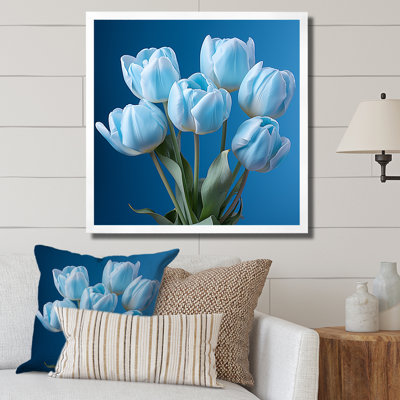 «Azure Blue Tulips Bloom IV» sur toile